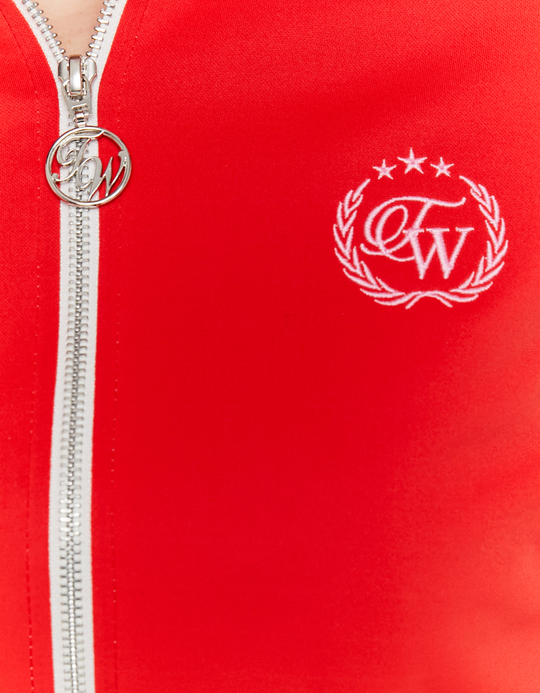 TALLY WEiJL, Rotes Sweatshirt mit weisse Streifen for Women