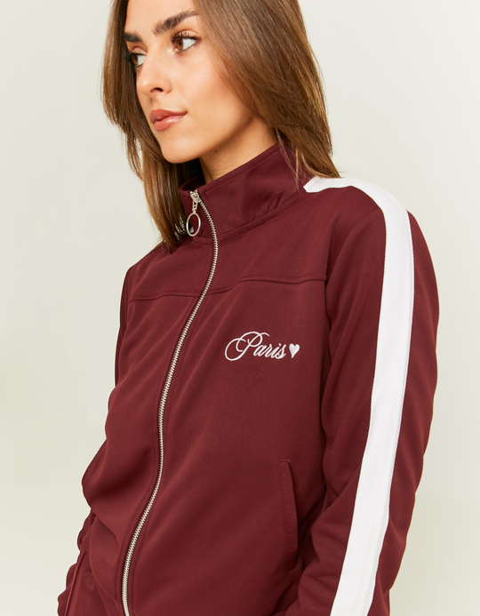 TALLY WEiJL, Red Zip Up Sweatshirt with Band Detail for Women