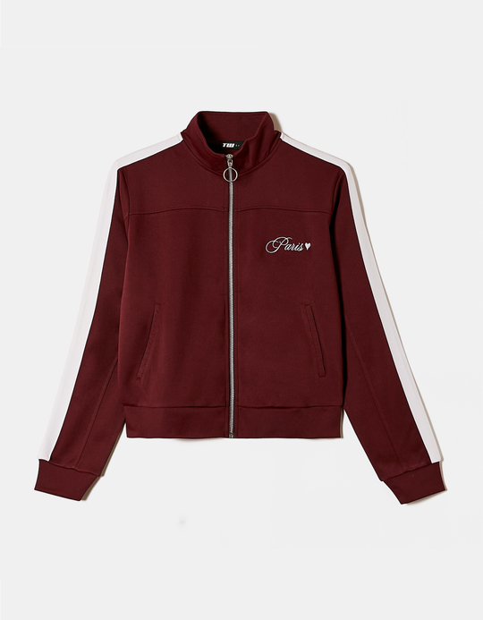 TALLY WEiJL, Red Zip Up Sweatshirt with Band Detail for Women
