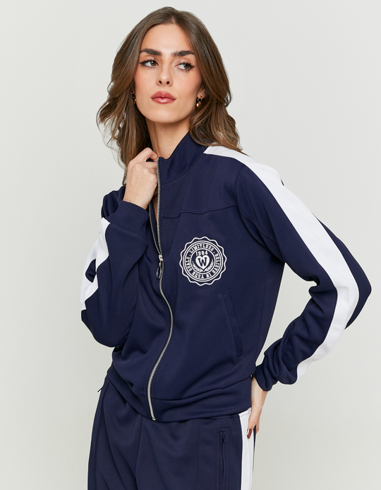 TALLY WEiJL, Blue Printed Sweatshirt with White Stripes for Women