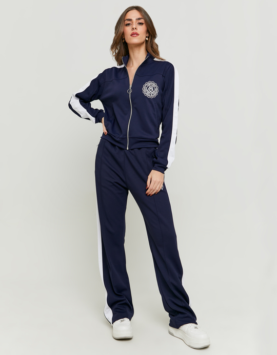 TALLY WEiJL, Blue Printed Sweatshirt with White Stripes for Women