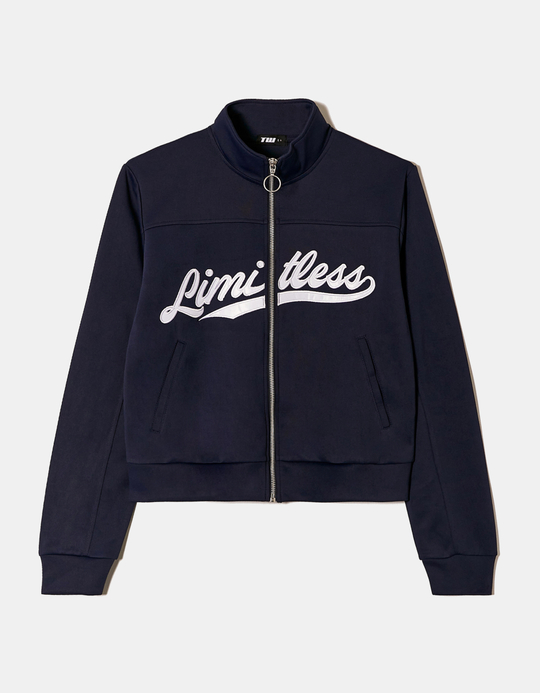 TALLY WEiJL, Blue Printed Zip Up Sweatshirt for Women
