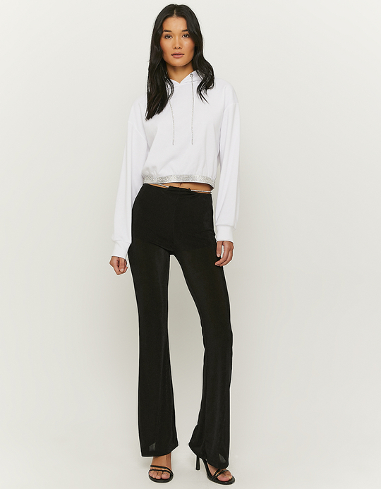 TALLY WEiJL, Weißes kurzes Sweatshirt mit Kapuze for Women