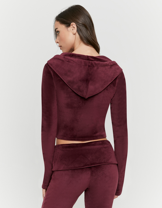 TALLY WEiJL, Brown Cropped Zip Up Hoodie for Women