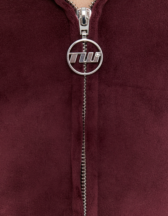 TALLY WEiJL, Brown Cropped Zip Up Hoodie for Women
