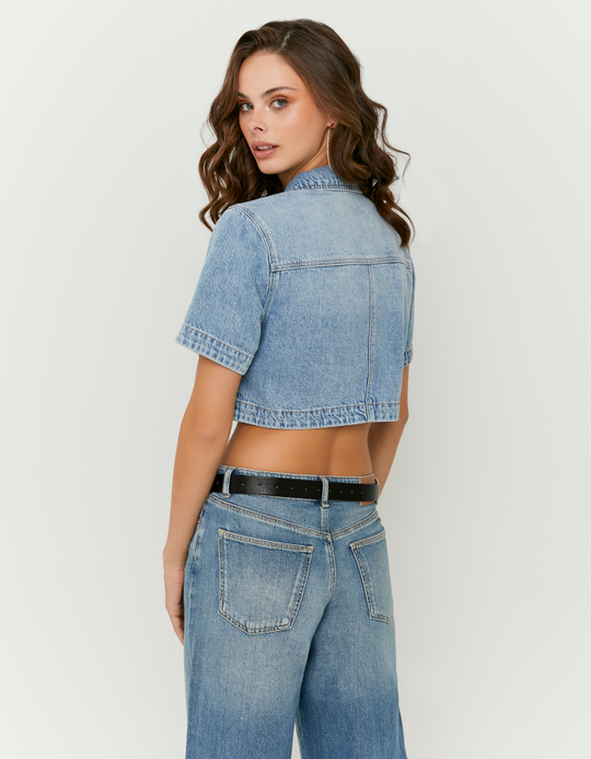 TALLY WEiJL, Denim Cropped Top for Women