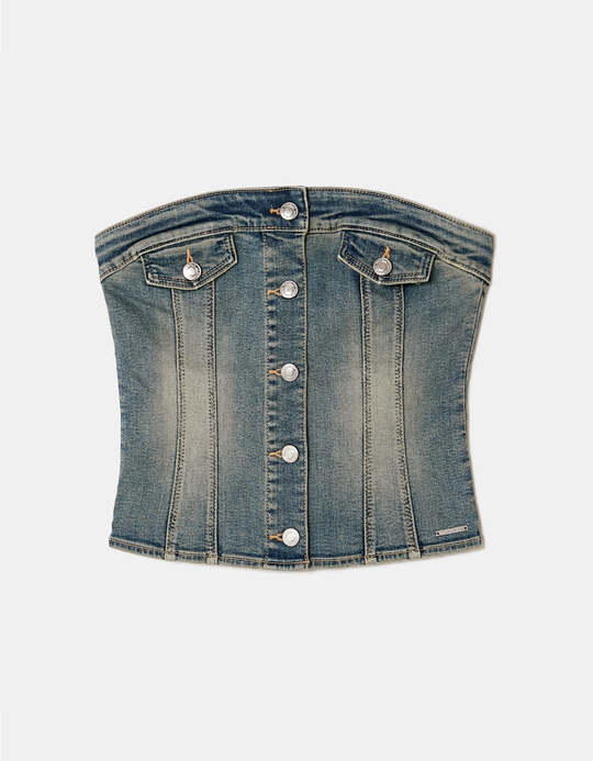 TALLY WEiJL, Blue Sleeveless Denim Top for Women