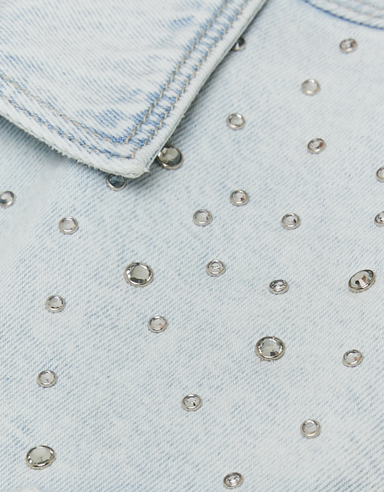 TALLY WEiJL, Denim Cropped Shirt mit Strass for Women