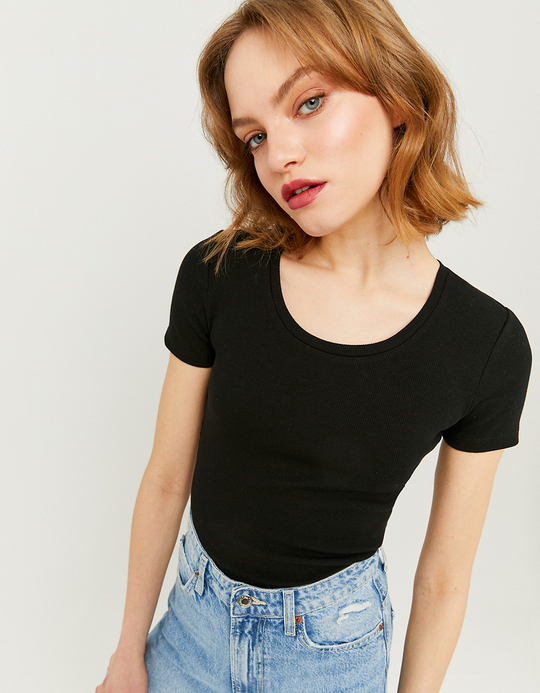 TALLY WEiJL, Schwarzes Basic T-Shirt for Women