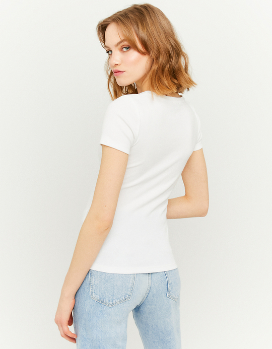 TALLY WEiJL, White Basic T-Shirt for Women