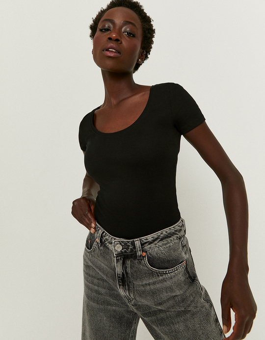 TALLY WEiJL, Black Basic T-Shirt for Women