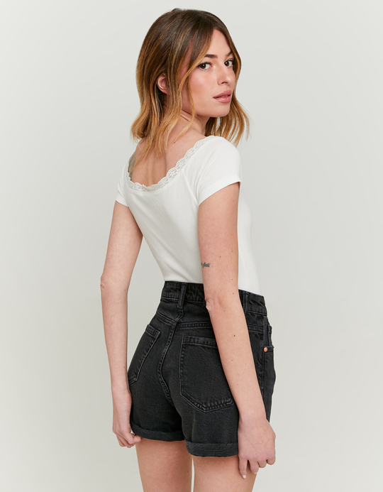 TALLY WEiJL, Top Blanc Basique Épaules Dénudées for Women