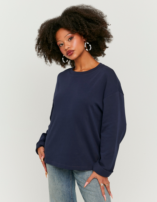 TALLY WEiJL, Blaues Basic Long Sleeve T-Shirt for Women