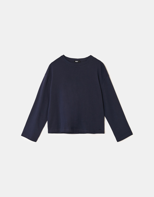 TALLY WEiJL, Blaues Basic Long Sleeve T-Shirt for Women