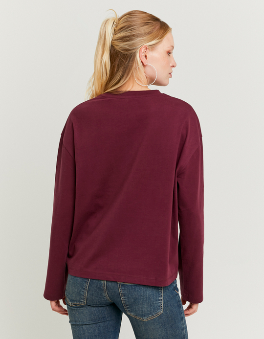TALLY WEiJL, Burgunder Basic Long Sleeve T-Shirt for Women