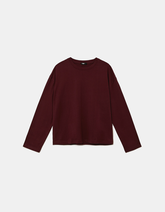 TALLY WEiJL, Burgunder Basic Long Sleeve T-Shirt for Women