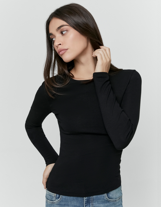TALLY WEiJL, Schwarzes Basic Langarmshirt for Women