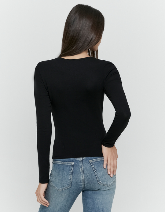 TALLY WEiJL, Schwarzes Basic Langarmshirt for Women