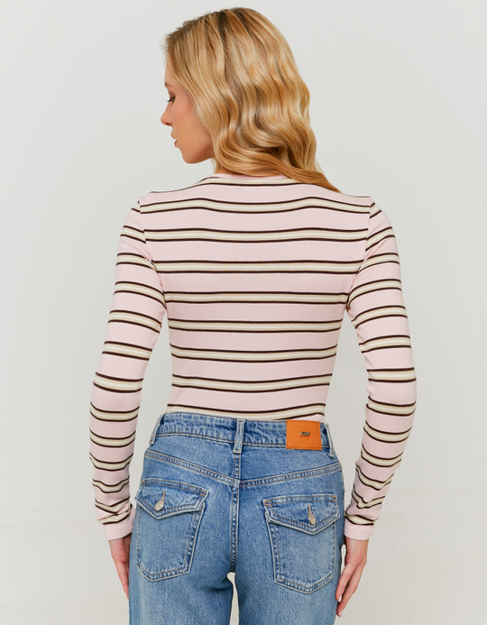 TALLY WEiJL, Pinkyfarbenes Basic Langarm T-Shirt for Women