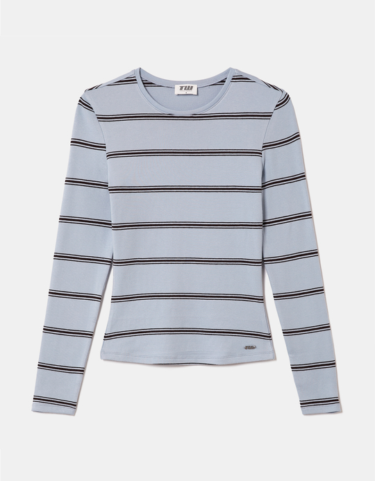 TALLY WEiJL, Maglietta Basic Bianca a Righe a Maniche Lunghe for Women