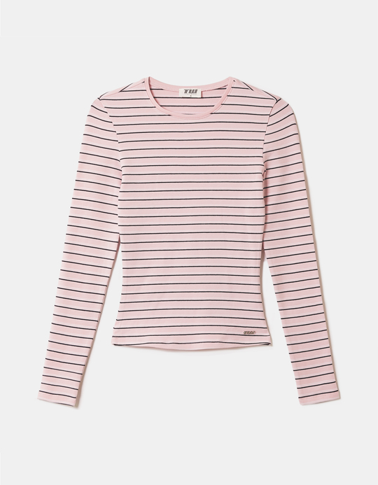 TALLY WEiJL, White Striped Long Sleeve T-Shirt for Women