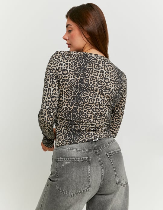 TALLY WEiJL, T-Shirt Léopard Basique à Manches Longues for Women