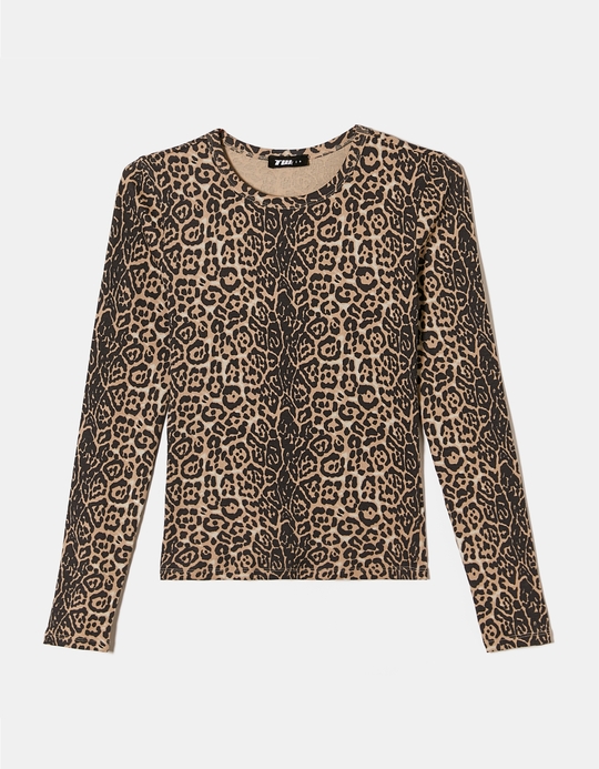 TALLY WEiJL, Leo Print Basic Langarmshirt for Women