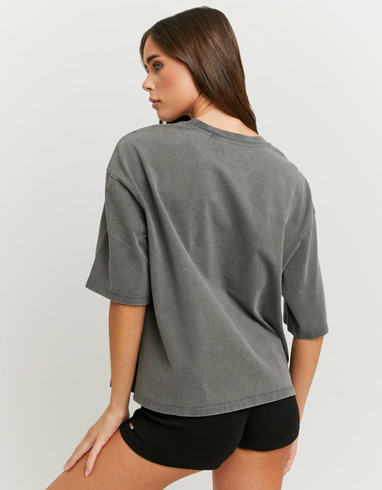 TALLY WEiJL, Grey Oversized Basic T-Shirt for Women