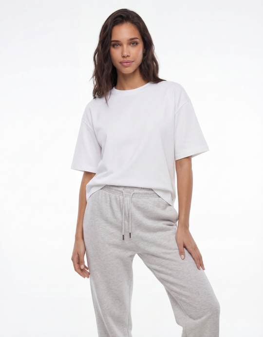 TALLY WEiJL, White Oversized Basic T-Shirt for Women