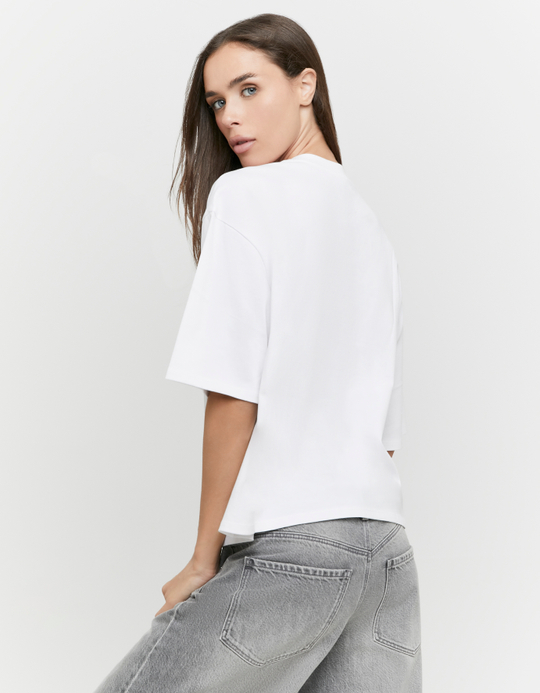 TALLY WEiJL, T-Shirt Basique Blanc Oversize for Women