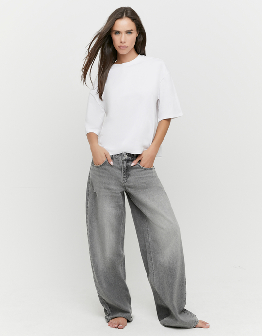 TALLY WEiJL, T-Shirt Basique Blanc Oversize for Women