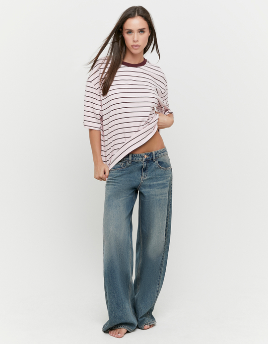 TALLY WEiJL, Blue Striped Basic T Shirt for Women
