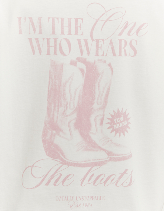 TALLY WEiJL, White Oversized Printed T-Shirt for Women