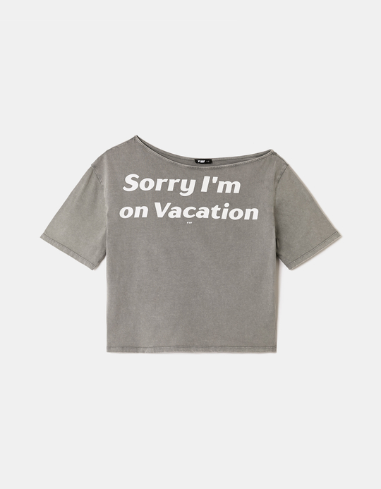 TALLY WEiJL, Grey Printed T-shirt for Women