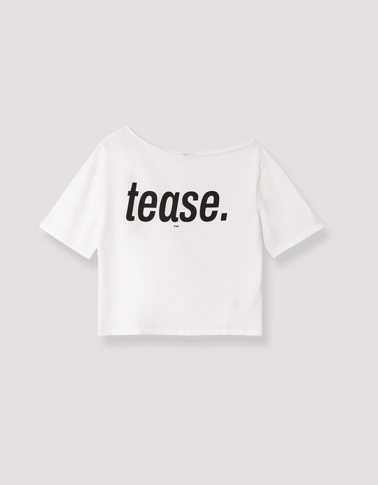 TALLY WEiJL, Weißes Imprimiertes Asymmetrisches T-Shirt for Women
