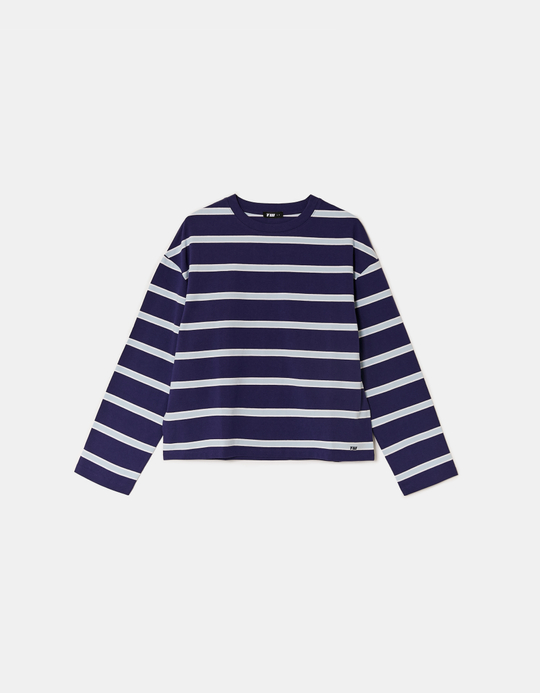TALLY WEiJL, T-shirt blu a righe a maniche lunghe for Women