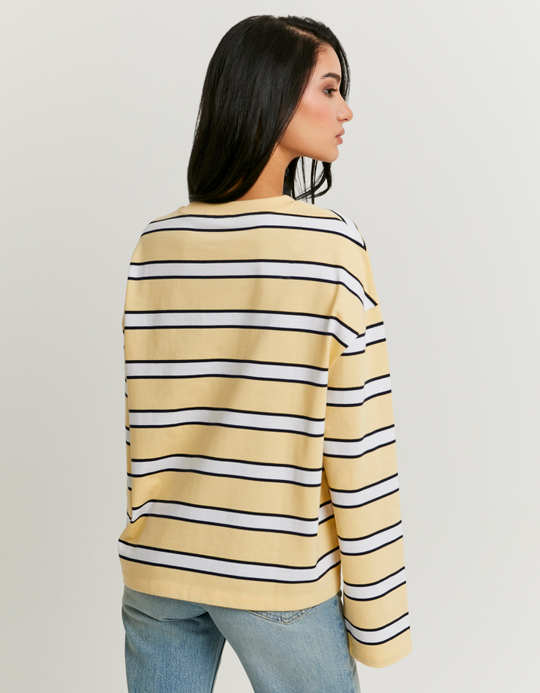 TALLY WEiJL, T-shirt gialla a righe a maniche lunghe for Women