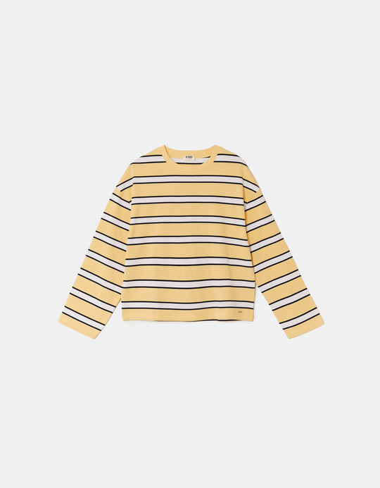 TALLY WEiJL, T-shirt gialla a righe a maniche lunghe for Women