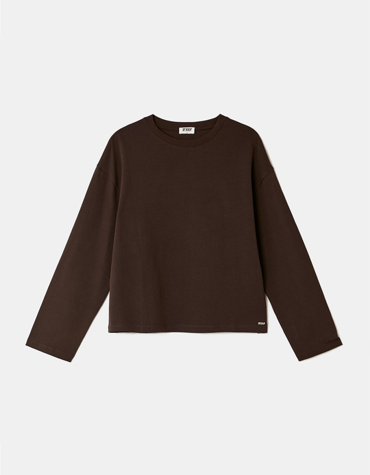 TALLY WEiJL, Brown Basic T-Shirt for Women