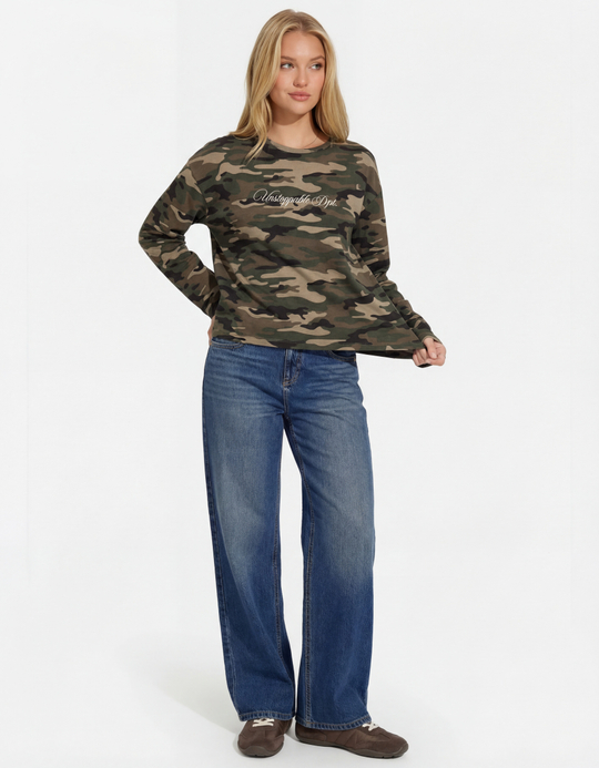TALLY WEiJL, Camouflage T‑Shirt With Long Sleeves for Women