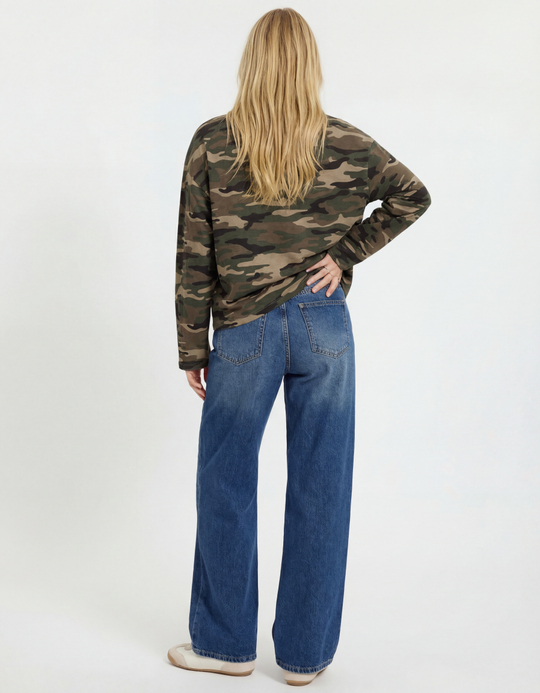 TALLY WEiJL, Camouflage T‑Shirt With Long Sleeves for Women