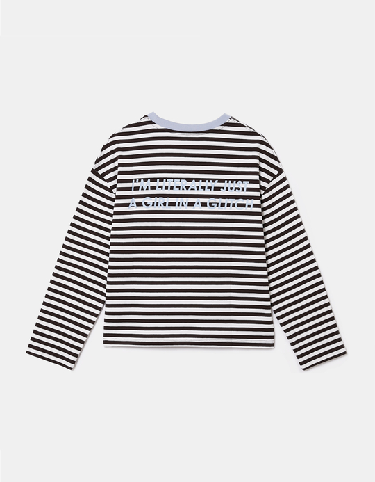 TALLY WEiJL, Brown Stripe Printed T-Shirt for Women