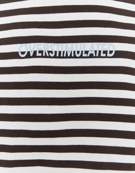 TALLY WEiJL, Brown Stripe Printed T-Shirt for Women