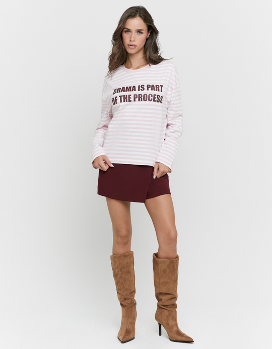 TALLY WEiJL, Pink Stripe Printed T-Shirt for Women