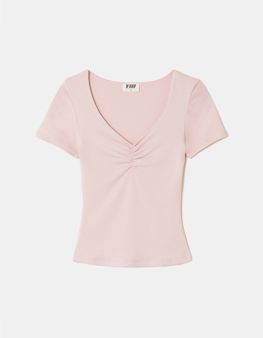 TALLY WEiJL, T-Shirt Rosa Arricciata for Women