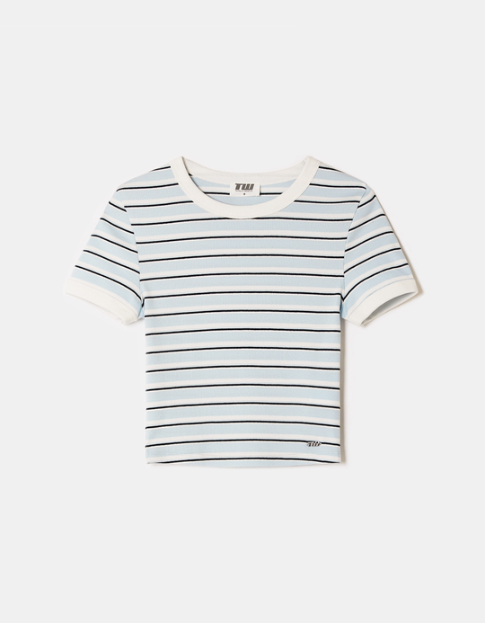 TALLY WEiJL, Blue Basic Striped T-shirt for Women