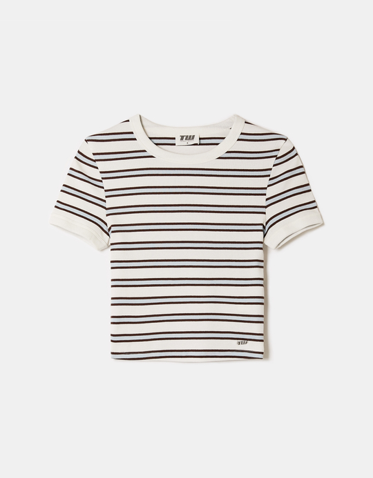 TALLY WEiJL, White Striped T-shirt for Women