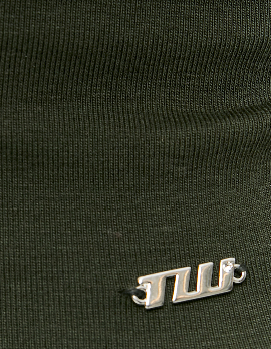 TALLY WEiJL, T-Shirt Basique Vert à Manches Longues for Women