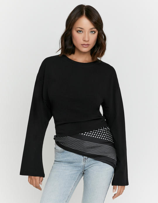 TALLY WEiJL, Black Long Sleeve T Shirt for Women