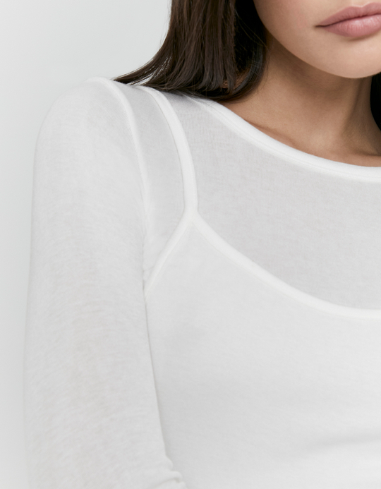 TALLY WEiJL, White Layered T Shirt for Women